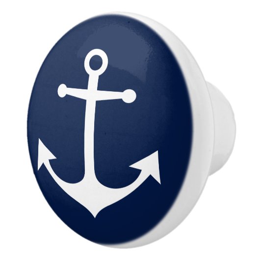 Nautical Anchor Blue Keramische Knop (Rechts)