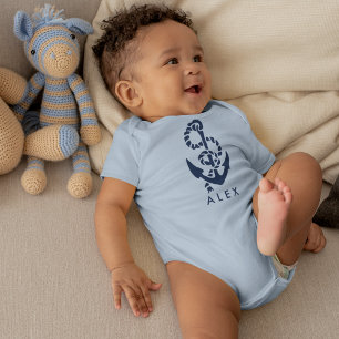 Nautical Anchor Blue op maat Romper