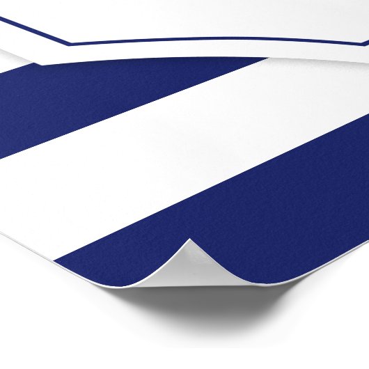 Nautical Anchor Blue Stripe Large Bridal Shower  Poster (Hoek)