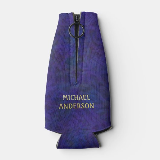 Nautical Anchor Boat Captain Gold | Aangepaste naa Flesjeskoeler (Achterkant)