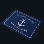Nautical Anchor Boat & Captain Name Deurmat<br><div class="desc">Een model met een nautisch anker en de douanenaam van de reder en de boot.</div>