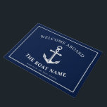 Nautical Anchor Boat & Captain Name Deurmat<br><div class="desc">Een model met een nautisch anker en de douanenaam van de reder en de boot.</div>