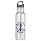 Nautical Anchor Boat Name Boating Custom Waterfles (Voorkant)