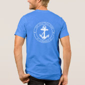 Nautical Anchor Boat Name Custom Tri-Blend Shirt (Achterkant)