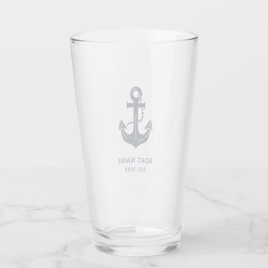 Nautical Anchor Boat Name Glas (Achterkant)