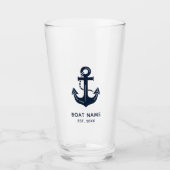 Nautical Anchor Boat Name Glas (Voorkant)