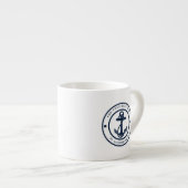 Nautical Anchor Boat Name Navy Blue Boating Espresso Kop (Voorkant rechts)