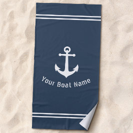 Nautical  Anchor Boat Name Navy Blue Grey Strandlaken