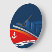 Nautical Anchor Boat Zee Ocean Ship Logo Clock Grote Klok (Hoek)