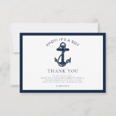 Nautical Anchor Boy Baby shower Bedankkaart (Voorkant)