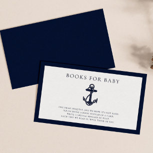 Nautical Anchor Boy Baby shower Boeken voor Baby Informatiekaartje