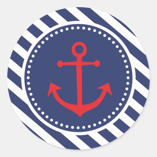 Nautical Anchor Boy Baby shower Dank u Sticker (Voorkant)