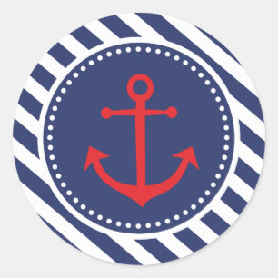 Nautical Anchor Boy Baby shower Dank u Sticker