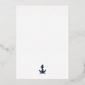 Nautical Anchor Boy Baby shower Folie Uitnodiging (Achterkant)