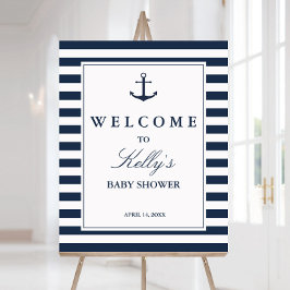 Nautical Anchor Boy Baby shower Welkomstteken Poster