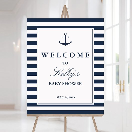 Nautical Anchor Boy Baby shower Welkomstteken Poster