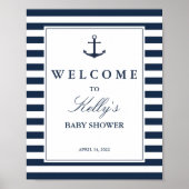 Nautical Anchor Boy Baby shower Welkomstteken Poster (Voorkant)