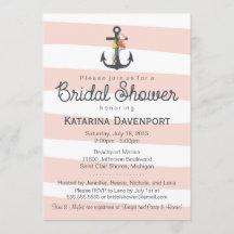 Nautical Anchor Bridal Shower Invitation Roze