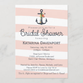 Nautical Anchor Bridal Shower Invitation Roze Kaart