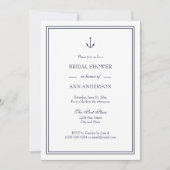 Nautical Anchor Bridal Shower Kaart (Voorkant)