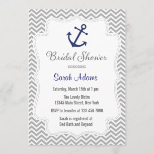 Nautical Anchor Bridal Shower Kaart