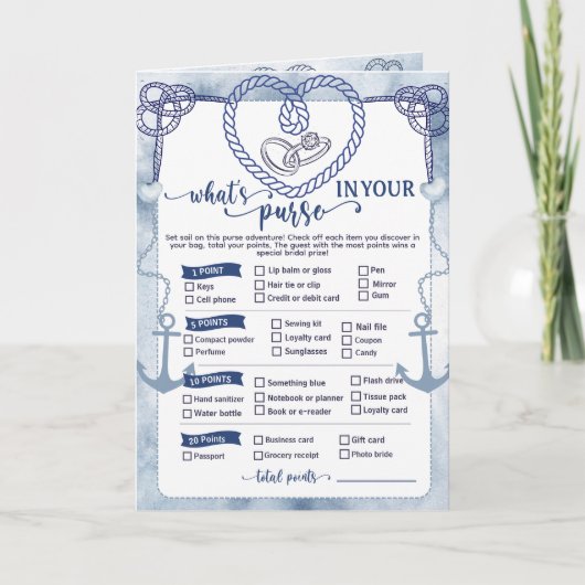  Nautical Anchor Bridal Shower, Wedding 4 Games (Voorkant)