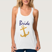 Nautical Anchor Bride Wedding Tanktop (Voorkant)