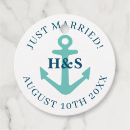Nautical anchor bruiloft bedankt jullie gunsten. bedankjes labels