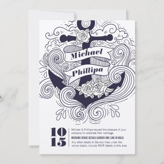 Nautical Anchor bruiloft Kaart (Voorkant)