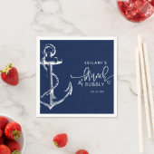 Nautical Anchor Brunch Bubble Navy Blue Servet (Insitu)