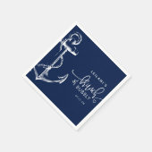 Nautical Anchor Brunch Bubble Navy Blue Servet (Hoek)