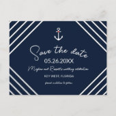Nautical Anchor Budget Beach Weddenschap Save the  Aankondigingskaart (Voorkant)