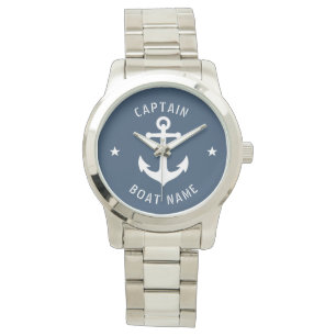 Nautical Anchor Captain & Boat of Name Horloge