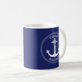 Nautical Anchor Captain gepersonaliseerd Koffiemok (Voorkant rechts)
