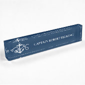 Nautical Anchor Captain Name Navy Blue Naambordje