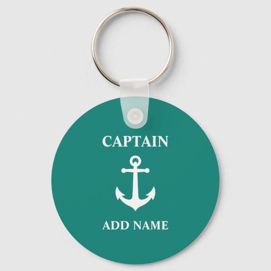  Nautical Anchor Captain Name of Boat Name Sleutelhanger (Voorkant)