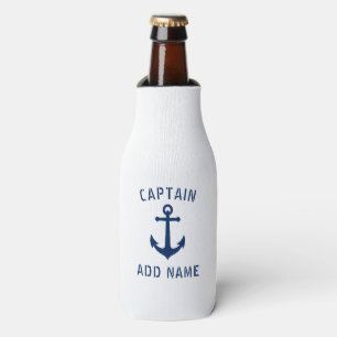 Nautical Anchor Captain Navy & White Flesjeskoeler