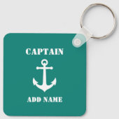 Nautical Anchor Captain of Boat Name Sleutelhanger (Achterkant)