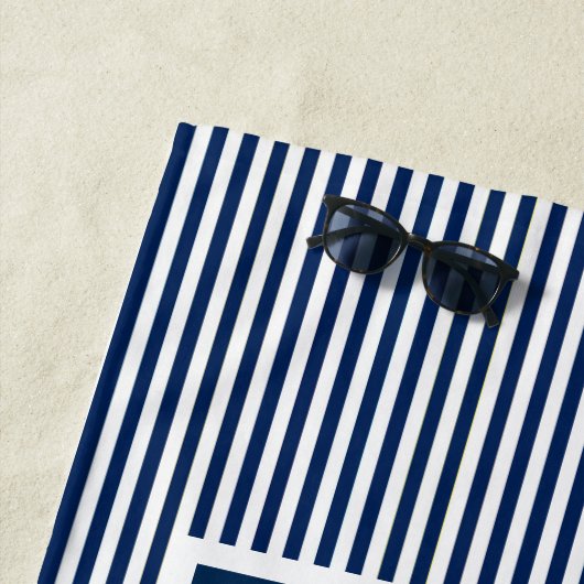 Nautical Anchor Captain Stripe Strandlaken (In situ)