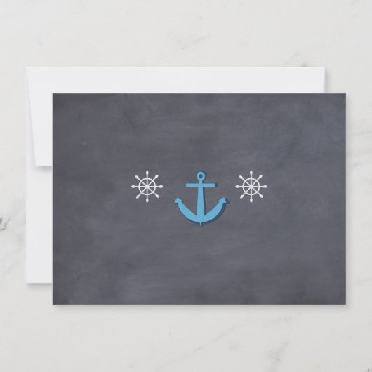 Nautical Anchor Chalkboard Birthday Uitnodiging (Achterkant)