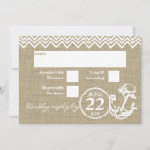 Nautical Anchor Chevron Wedding RSVP Kaart (Voorkant)