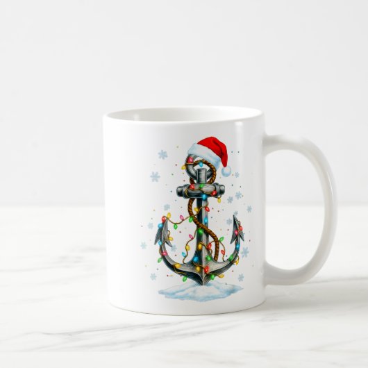Nautical Anchor Christmas Lights Boating Sailor  Koffiemok (Rechts)