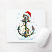 Nautical Anchor Christmas Lights Boating Sailor  Muismat (Met muis)