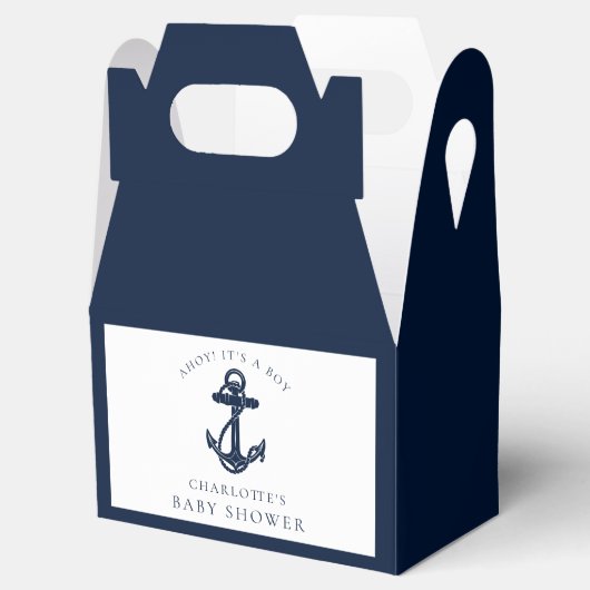 Nautical Anchor Coastal Boy Baby shower Bedankdoosjes (Geopend)