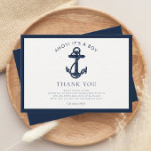 Nautical Anchor Coastal Boy Baby shower Bedankkaart