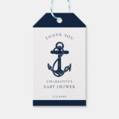 Nautical Anchor Coastal Boy Baby shower Cadeaulabel (Voorkant)