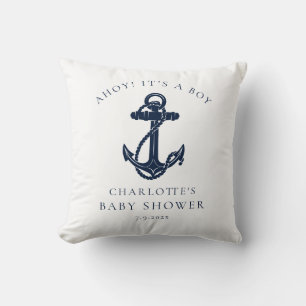 Nautical Anchor Coastal Boy Baby shower Kussen