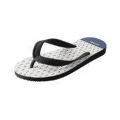 Nautical Anchor Coastal Stripes Marine Blauwe Crèm Kinder Teenslippers (Schuin)