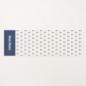 Nautical Anchor Coastal Stripes Marine Blauwe Crèm Yogamat (Voorkant (horizontaal))