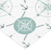 Nautical Anchor Compass zee groene witte oceaan Tafelkleed (Gekanteld)